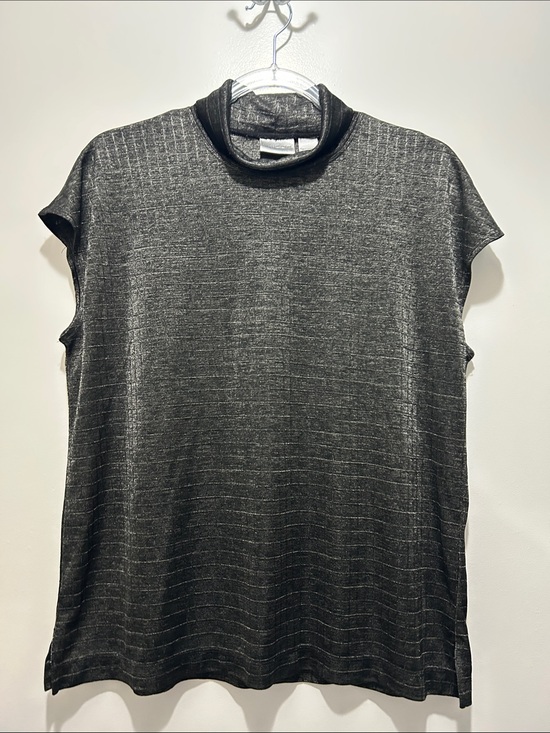 Chico's Tops - Chico’s Dark Gray Textured Sleeveless Top Acetate Blend Classic Minimalist XL
